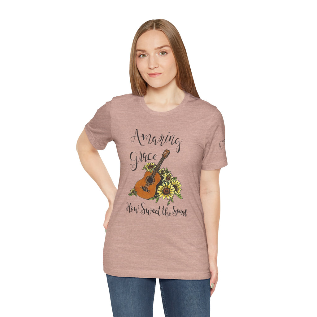 Amazing Grace Guitar and Sunflowers Design