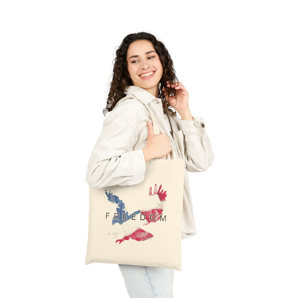 Freedom Canvas Tote Bag, Eco-Friendly Shopping Bag, Charlie Kirk, Inspirational Gift for Patriots, Reusable Tote for Everyday Use, USA