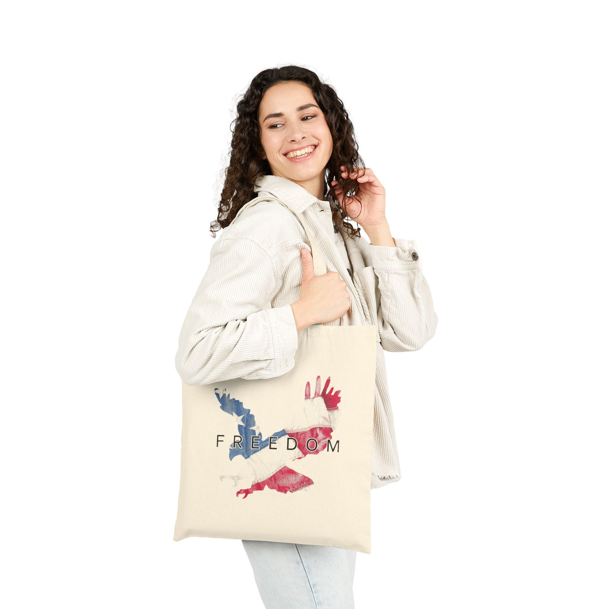 Freedom Canvas Tote Bag, Eco-Friendly Shopping Bag, Charlie Kirk, Inspirational Gift for Patriots, Reusable Tote for Everyday Use, USA