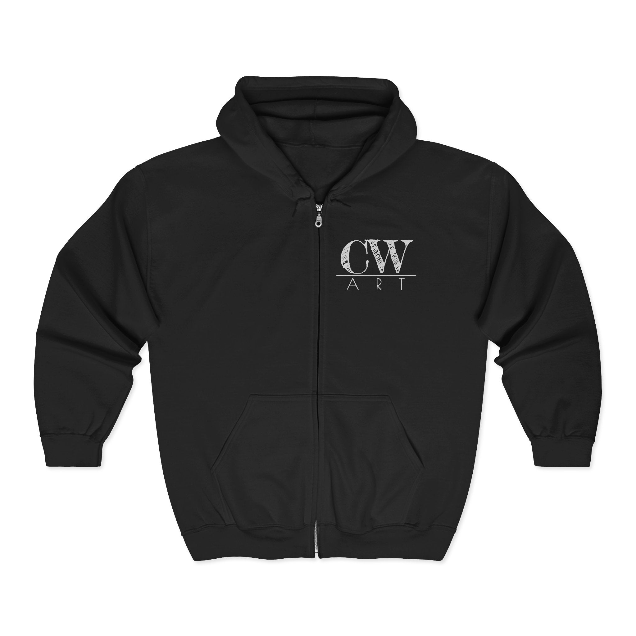CW Art Logo Zip Hoodie | Core Worthington Art Branded Hooded Sweatshirt