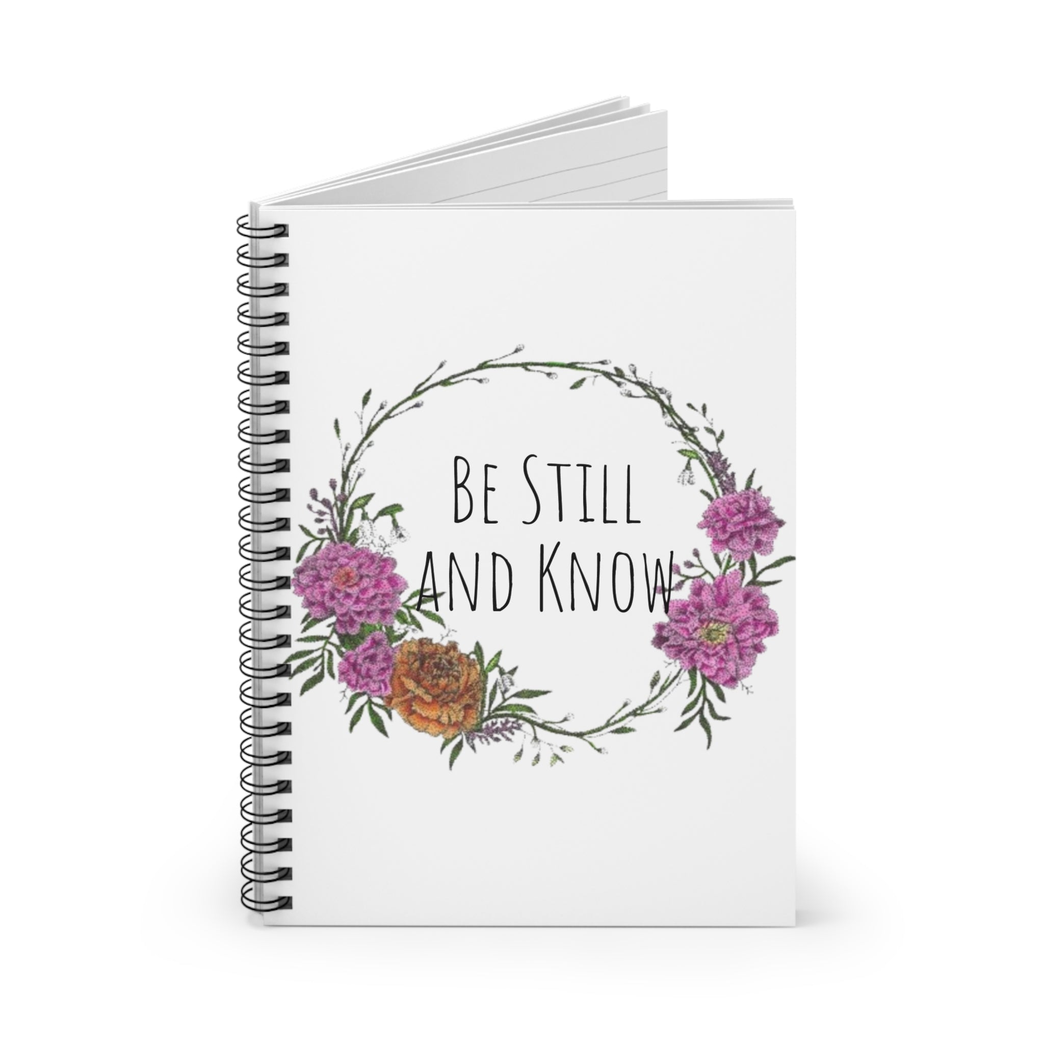 Be Still and Know Floral Spiral Notebook