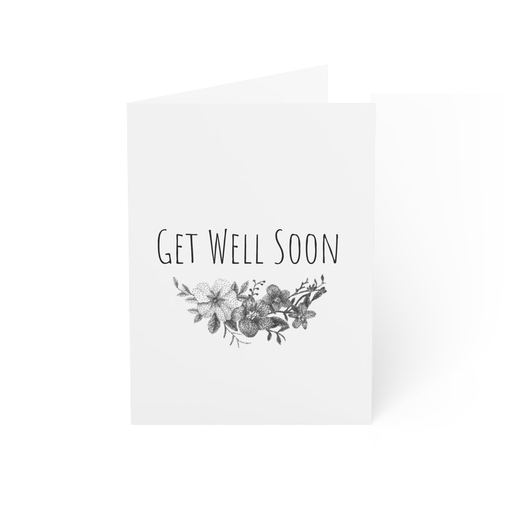 Get Well Soon Floral Greeting Cards — Pack of 1/10/30/50