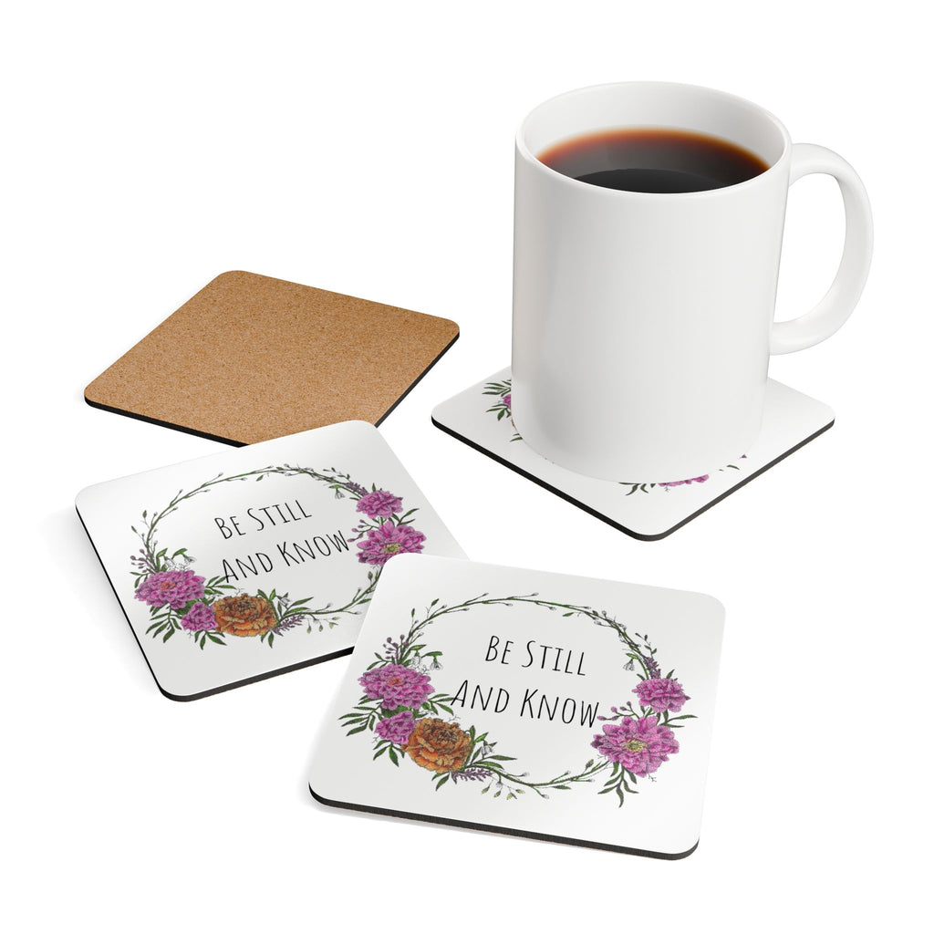 Be Still and Know Cork Coaster Set (4-Pack)