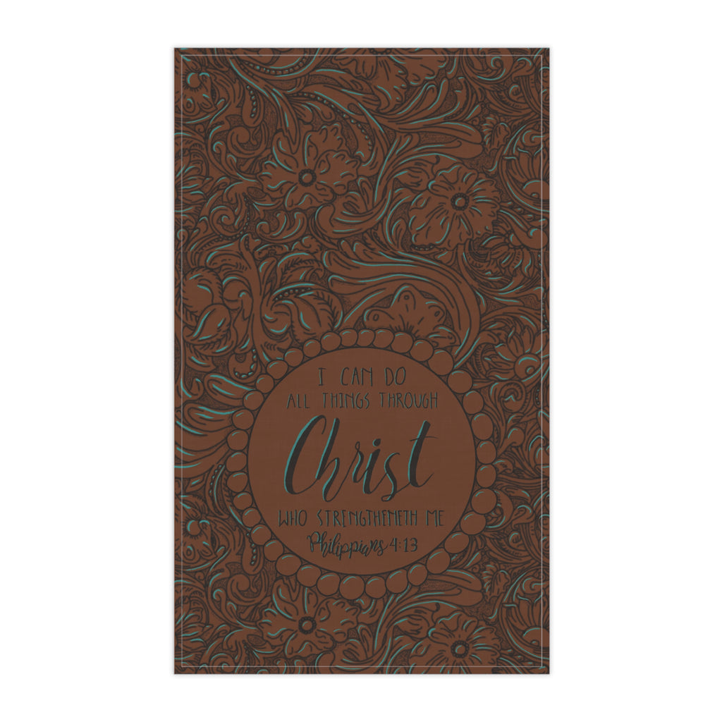 Philippians 4:13 Western Tea Towel