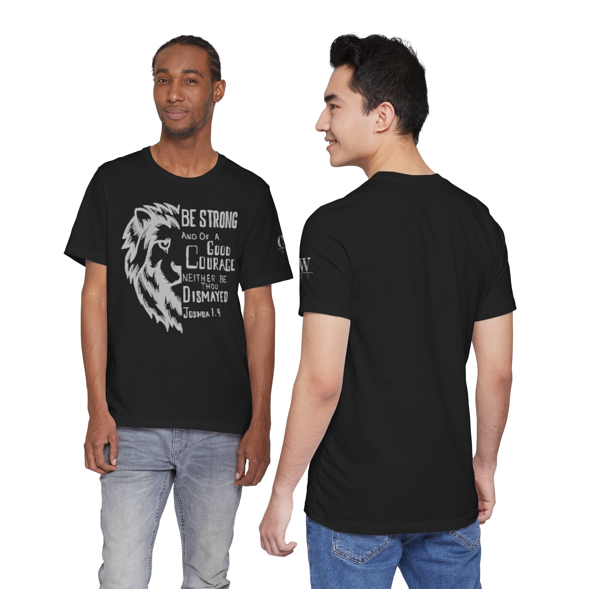Joshua 1:9 Inspirational Lion Graphic Tee