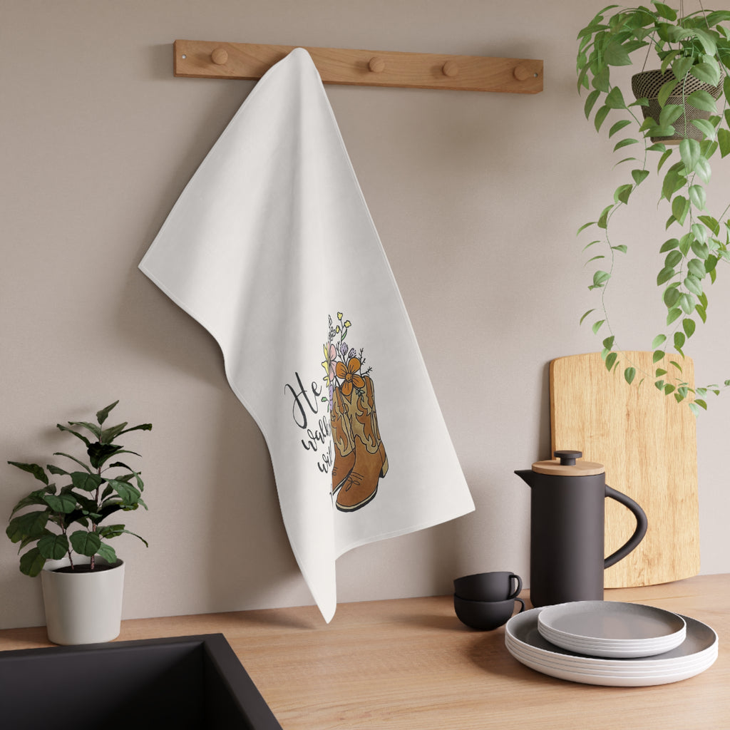 In the Garden Tea Towel - He Walks With Me