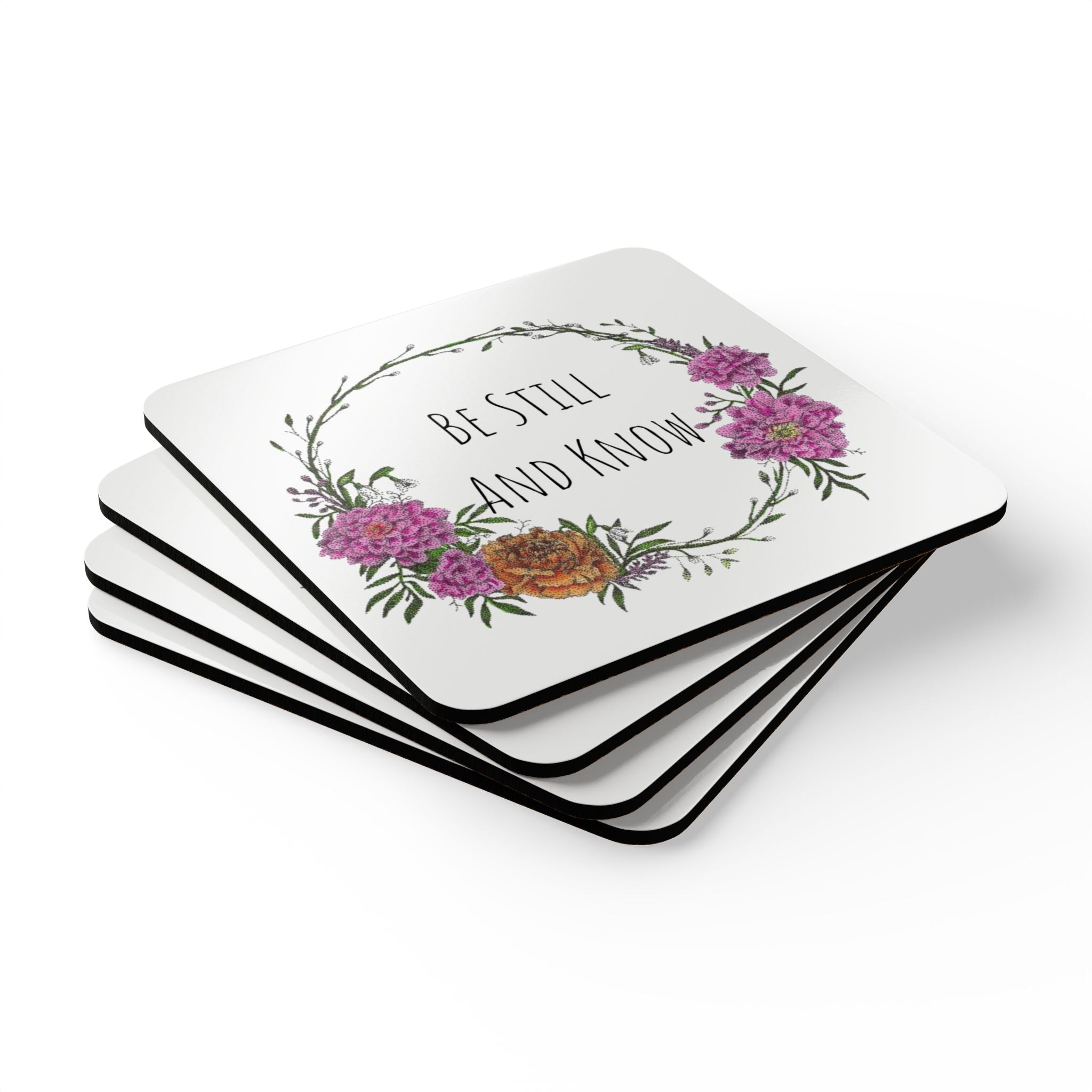 Be Still and Know Cork Coaster Set (4-Pack)