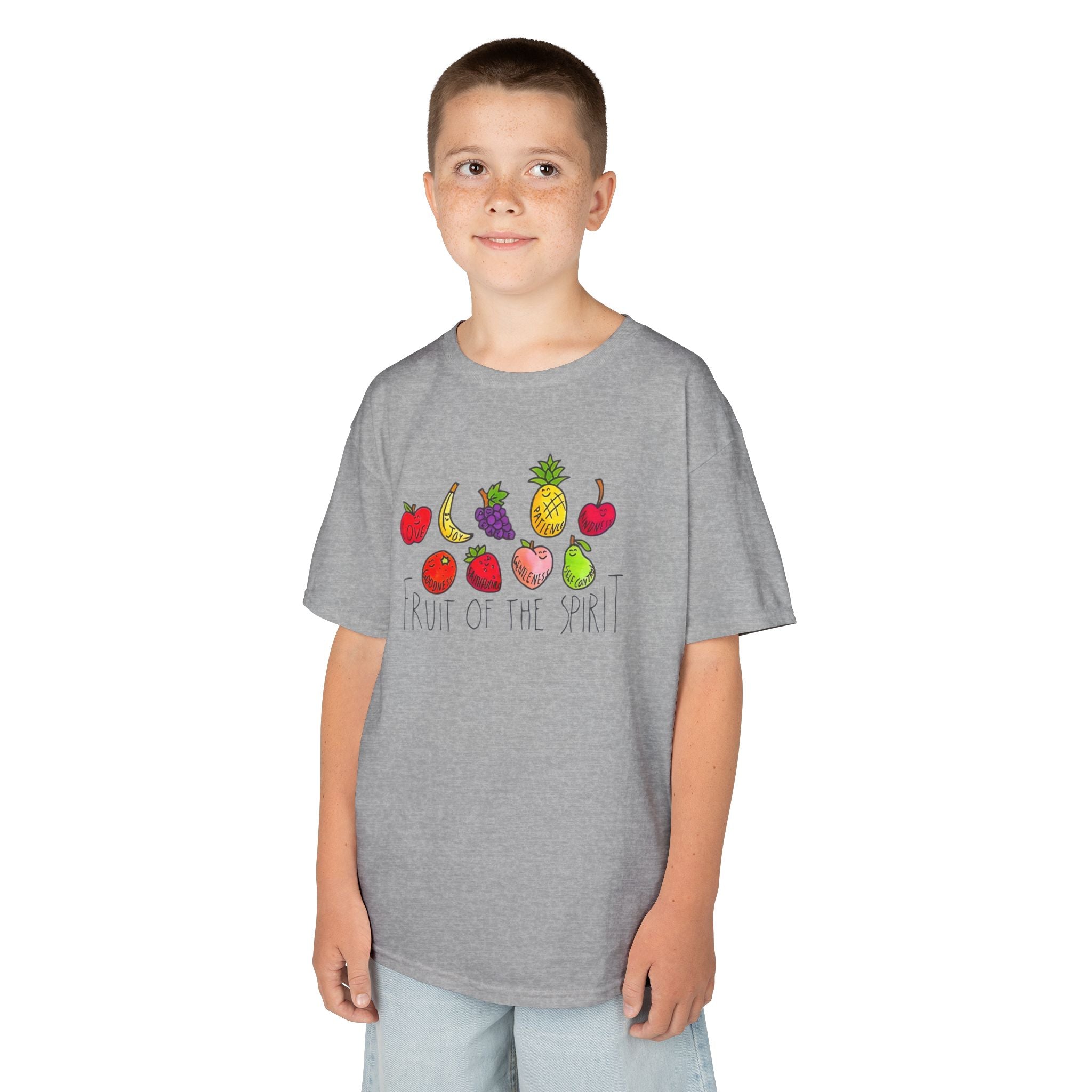 Fruit of the Spirit Kids T-Shirt | watercolor fruit illustration