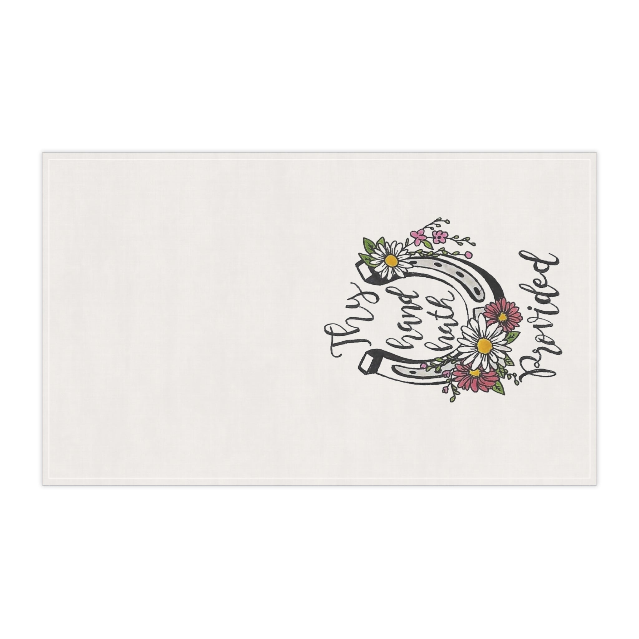 Thy Hand Hath Provided Floral Horseshoe Kitchen Towel | Great is thy Faithfulness