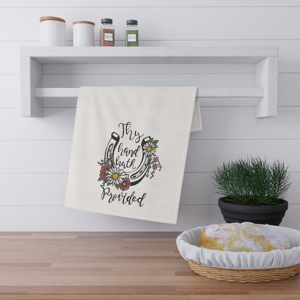 Thy Hand Hath Provided Floral Horseshoe Kitchen Towel | Great is thy Faithfulness