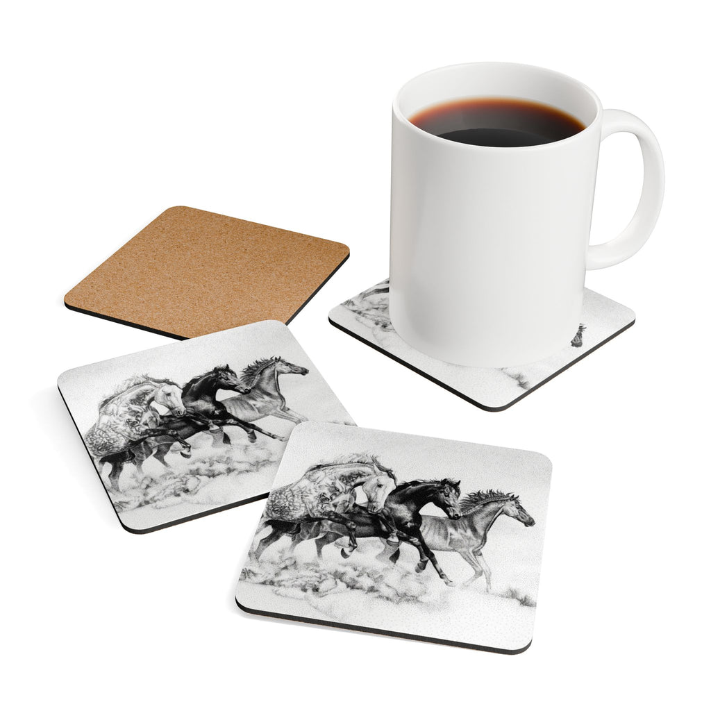 Mustangs Cork Coaster Set | Set of 4