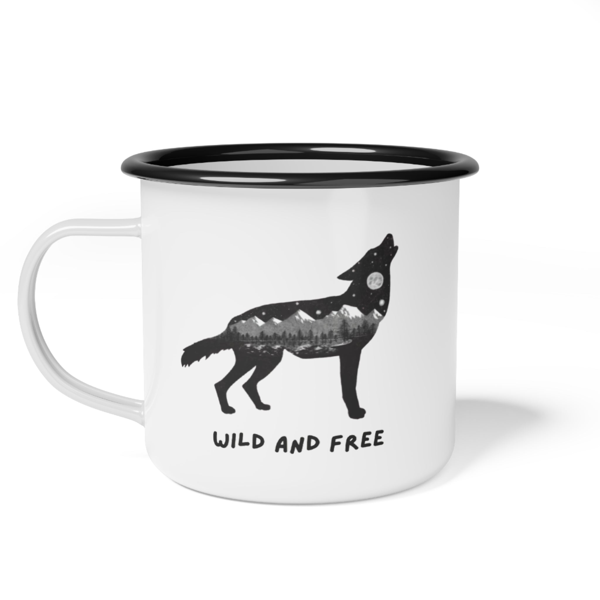 'Wild and Free' Enamel Camping Mug
