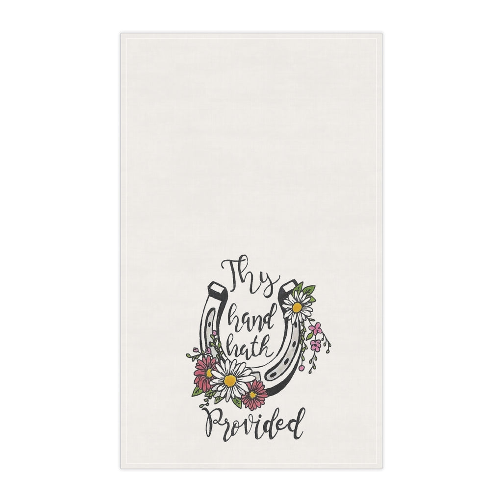 Thy Hand Hath Provided Floral Horseshoe Kitchen Towel | Great is thy Faithfulness