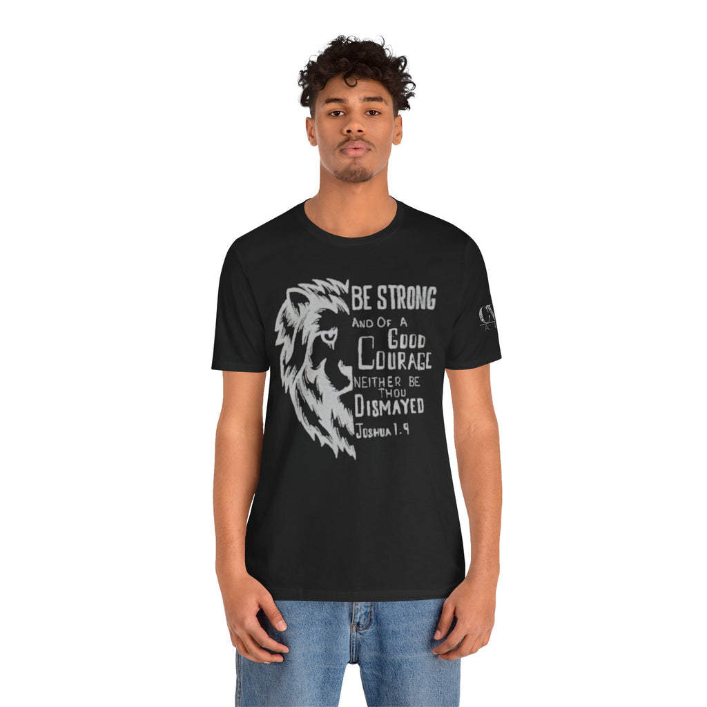 Joshua 1:9 Inspirational Lion Graphic Tee