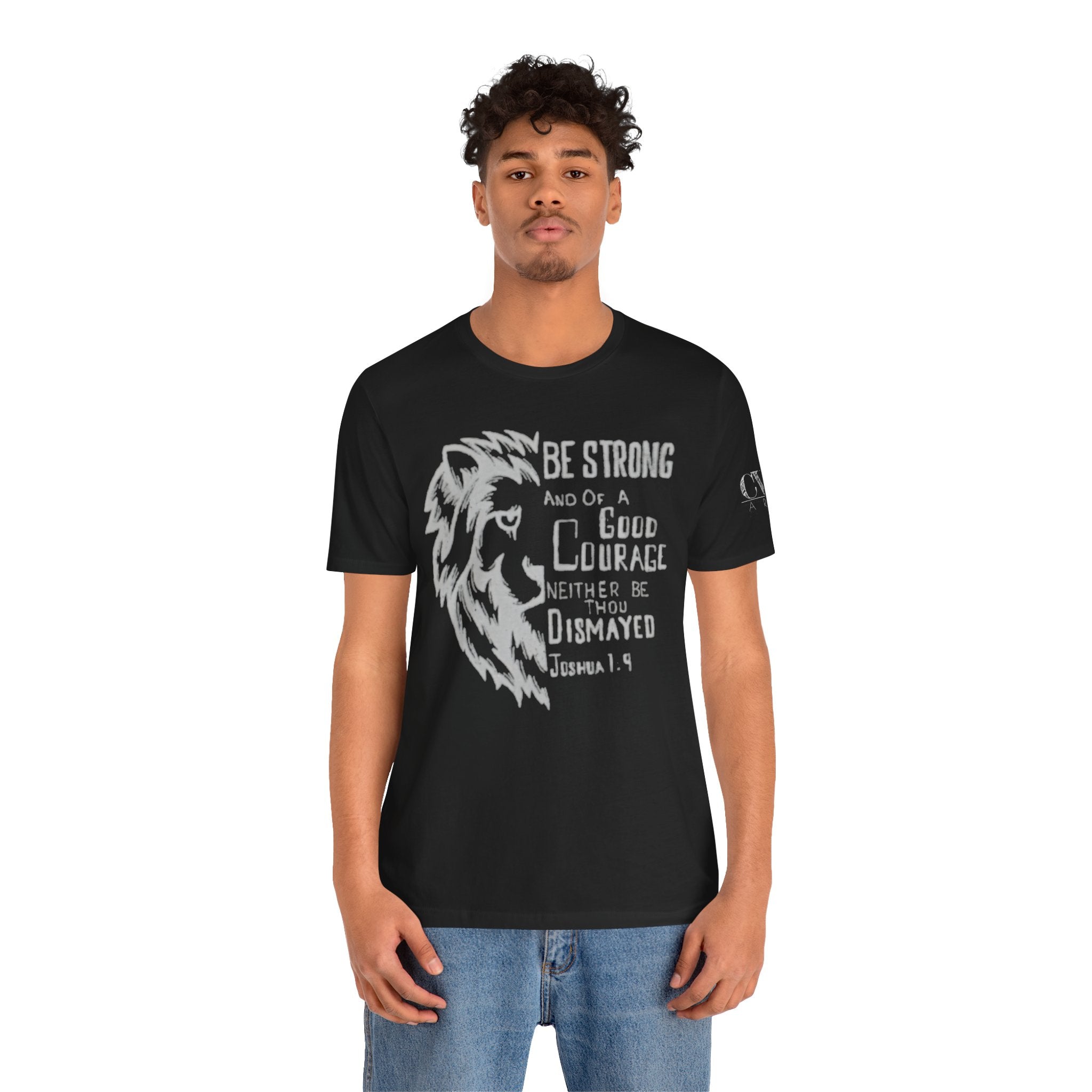 Joshua 1:9 Inspirational Lion Graphic Tee