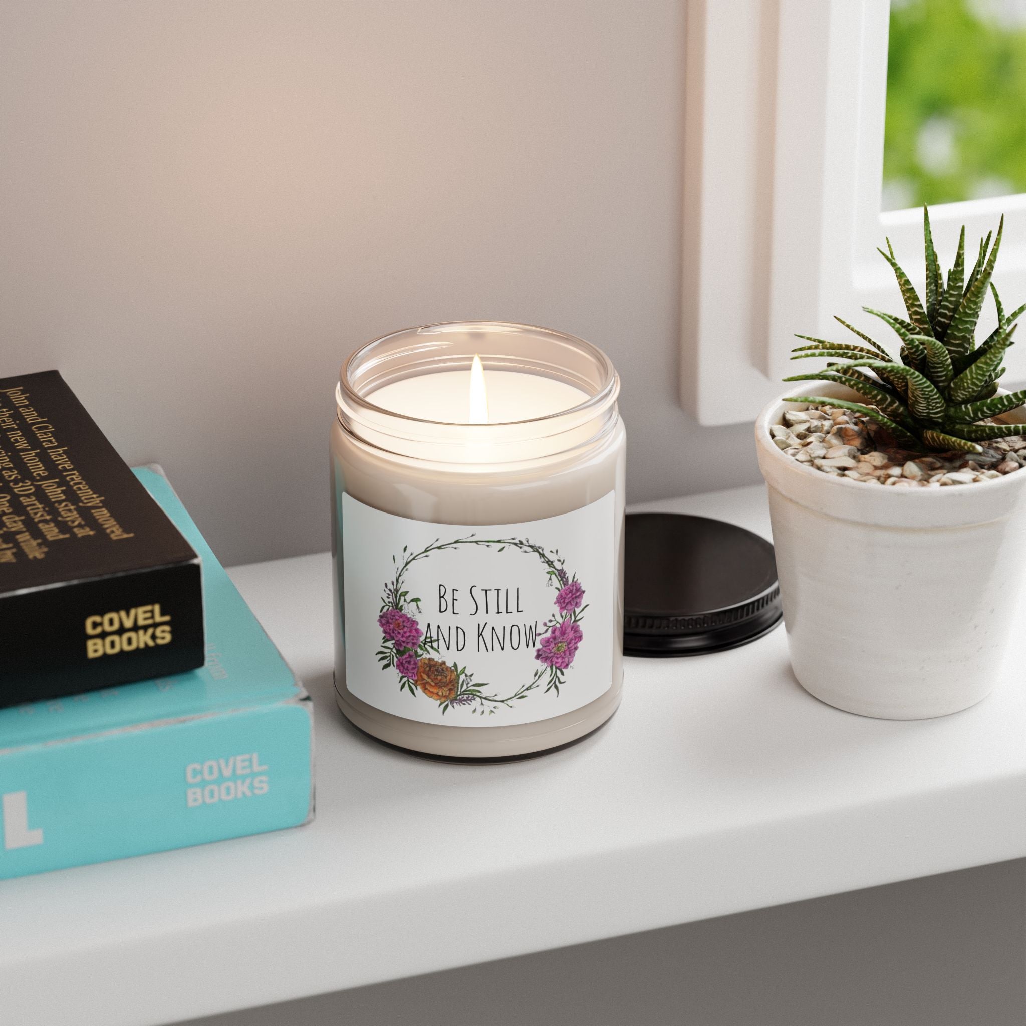 Be Still and Know Soy Candle — 9oz Floral Scented Jar