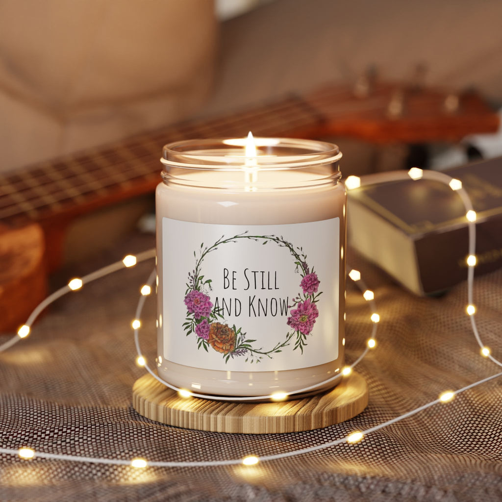 Be Still and Know Soy Candle — 9oz Floral Scented Jar