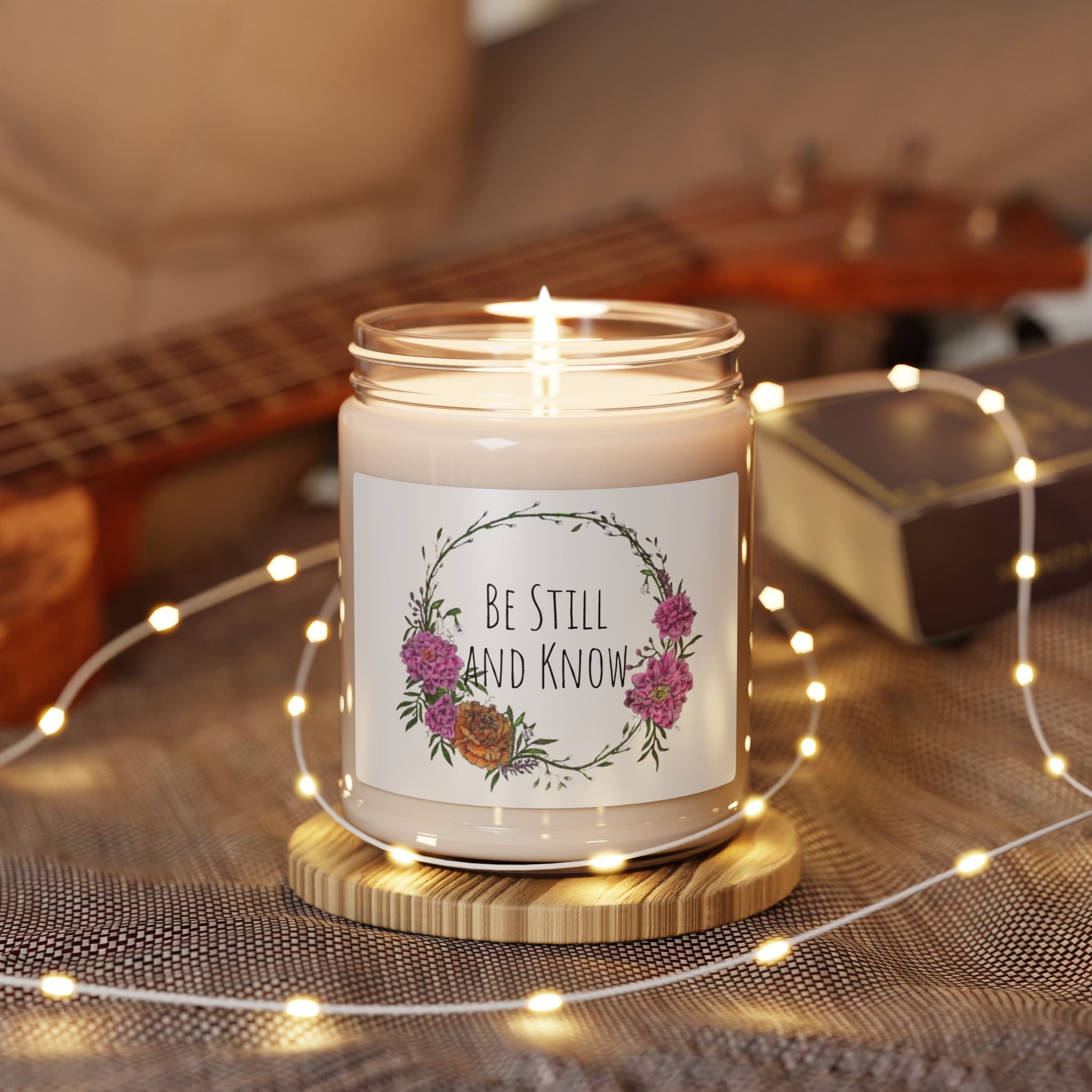 Be Still and Know Soy Candle — 9oz Floral Scented Jar