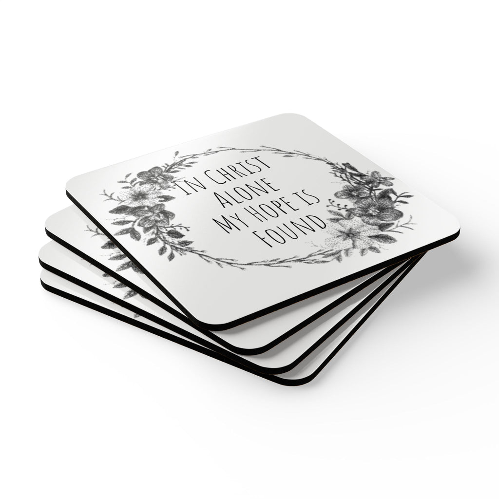 In Christ Alone Cork Coaster Set | Set of 4