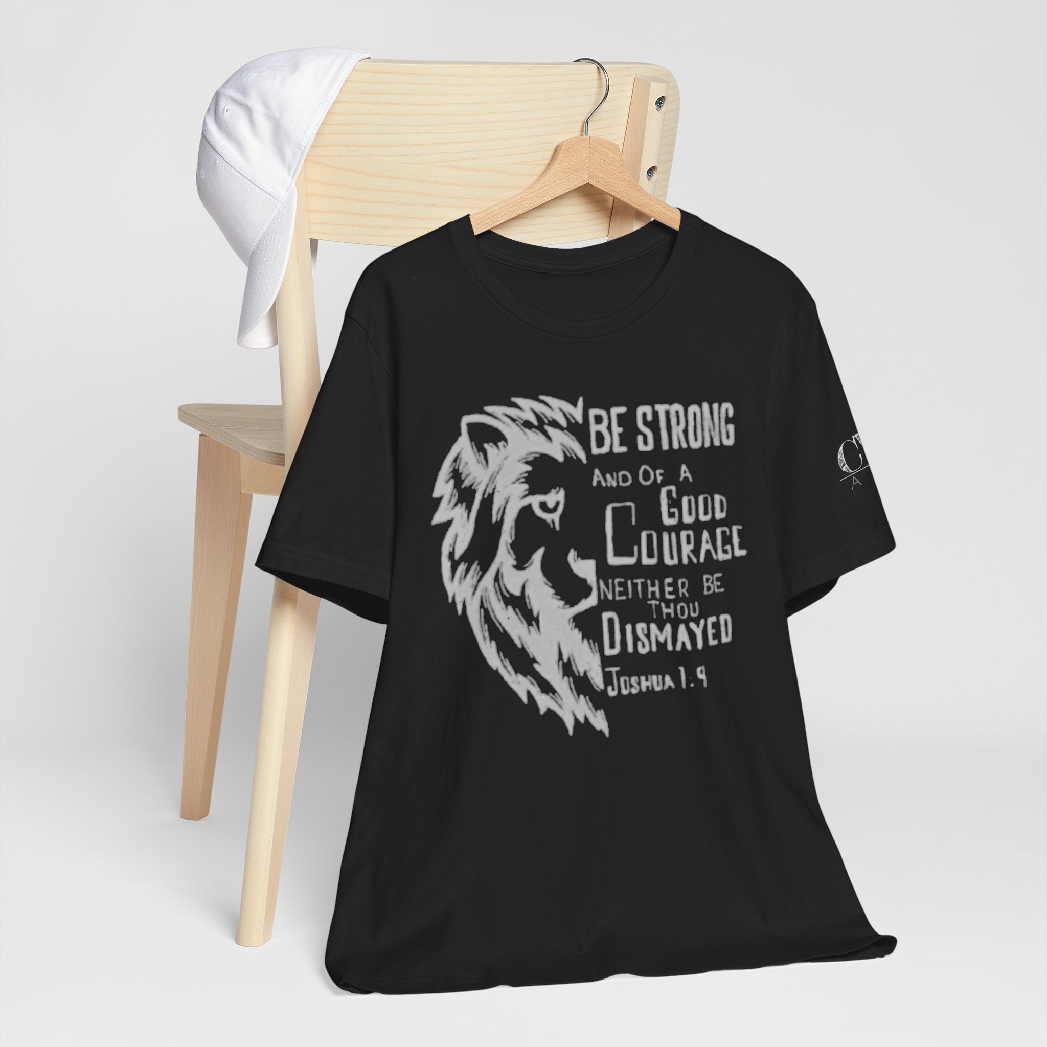 Joshua 1:9 Inspirational Lion Graphic Tee