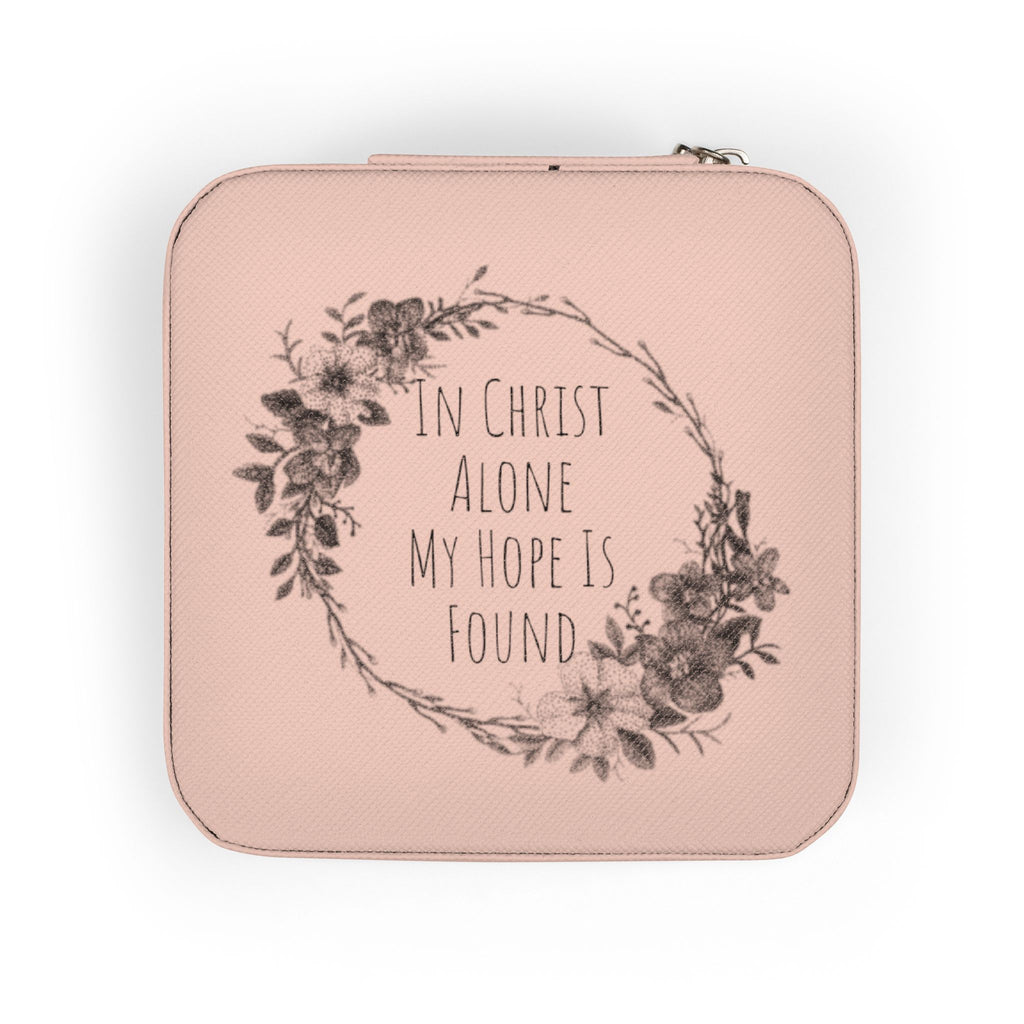 In Christ Alone Floral Wreath Jewelry Travel Case — February