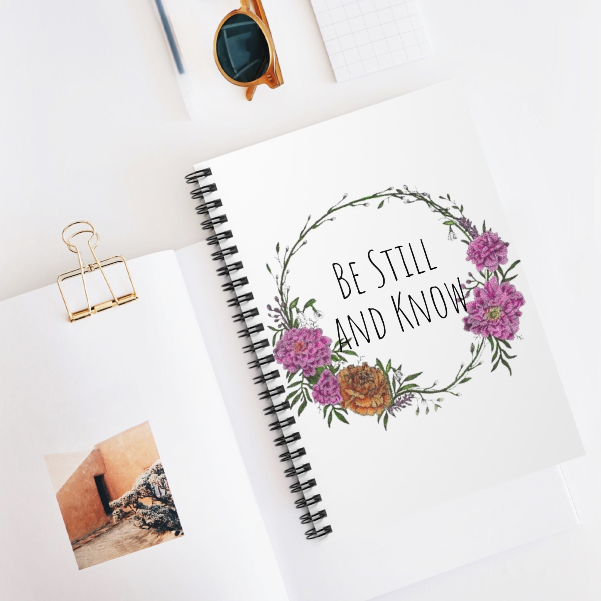 Be Still and Know Floral Spiral Notebook
