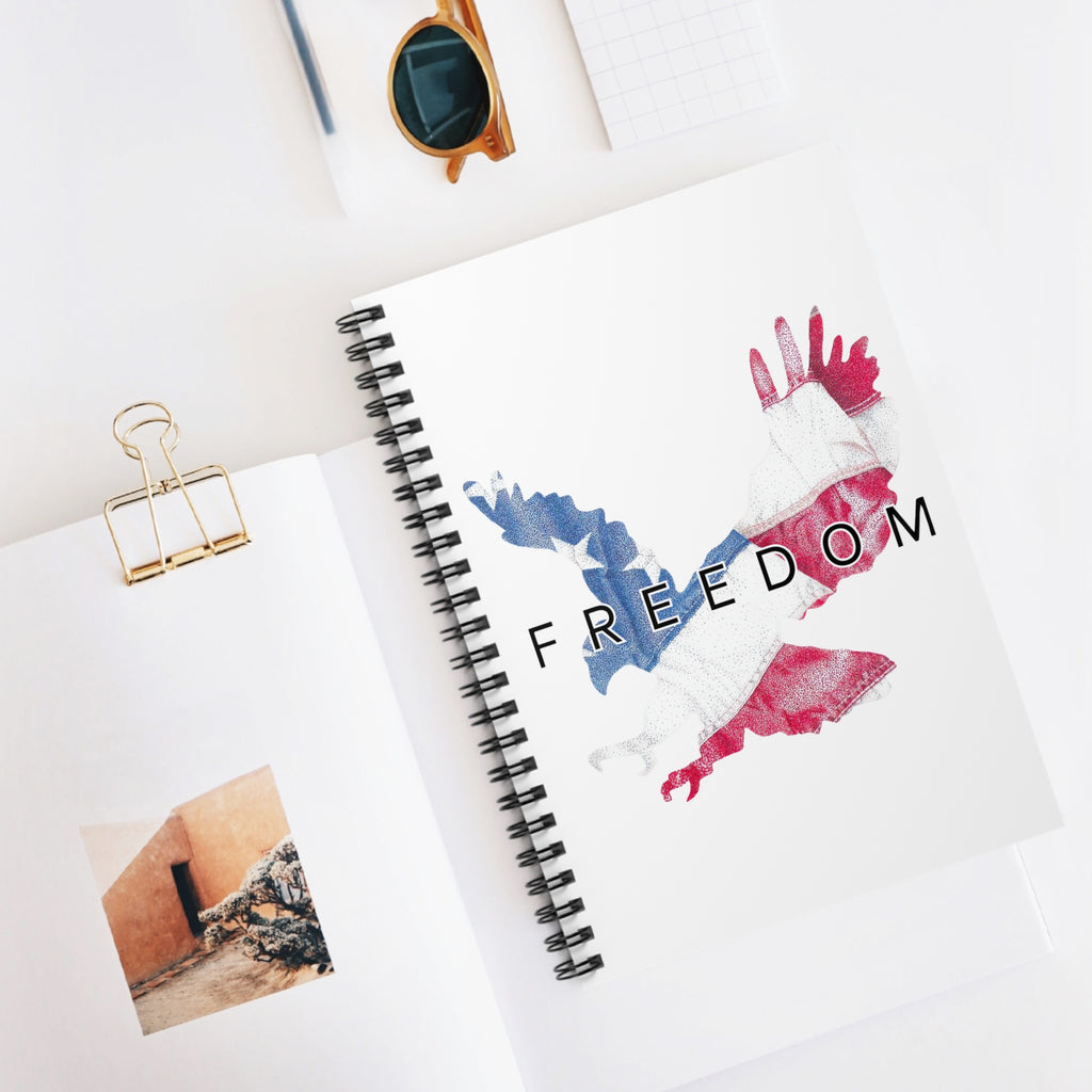 Freedom Eagle and Flag Spiral Notebook