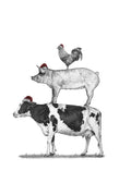 3 Stacked Christmas Animals