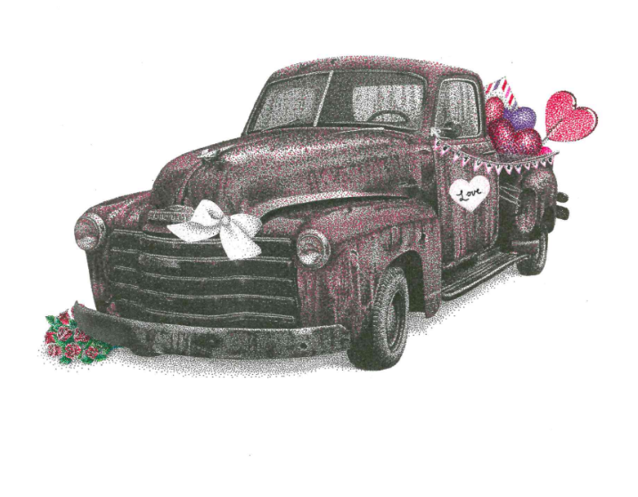 Rusty Truck- Valentines' Day