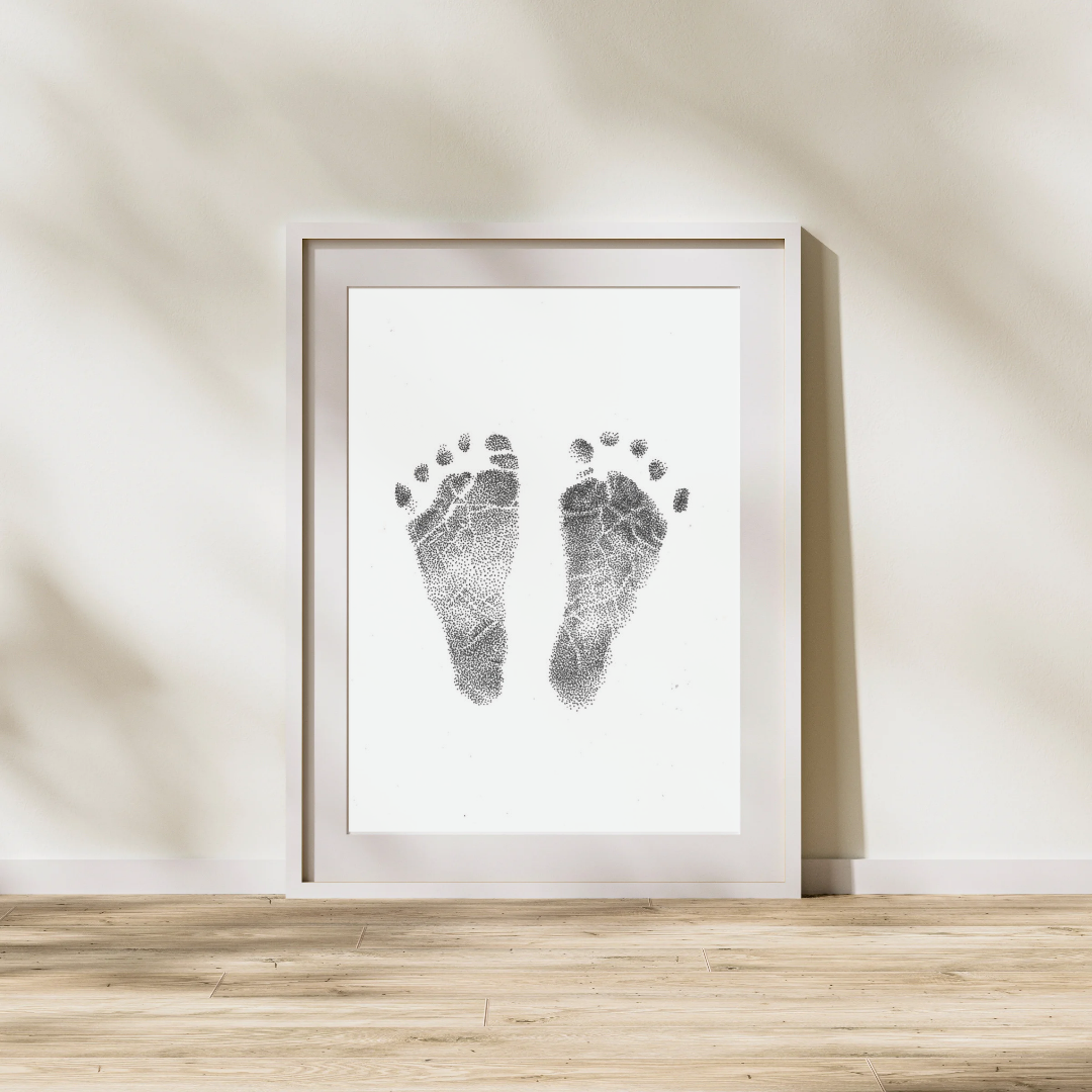 CUSTOM Baby Footprints Handdrawn (5x7)
