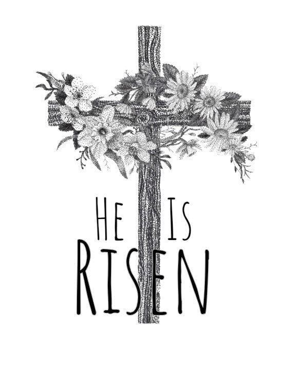 He is Risen Floral Cross