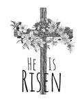 He is Risen Floral Cross