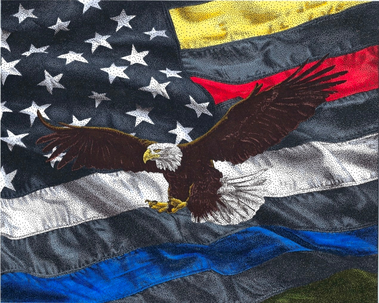 Eagle and First Responders Flag